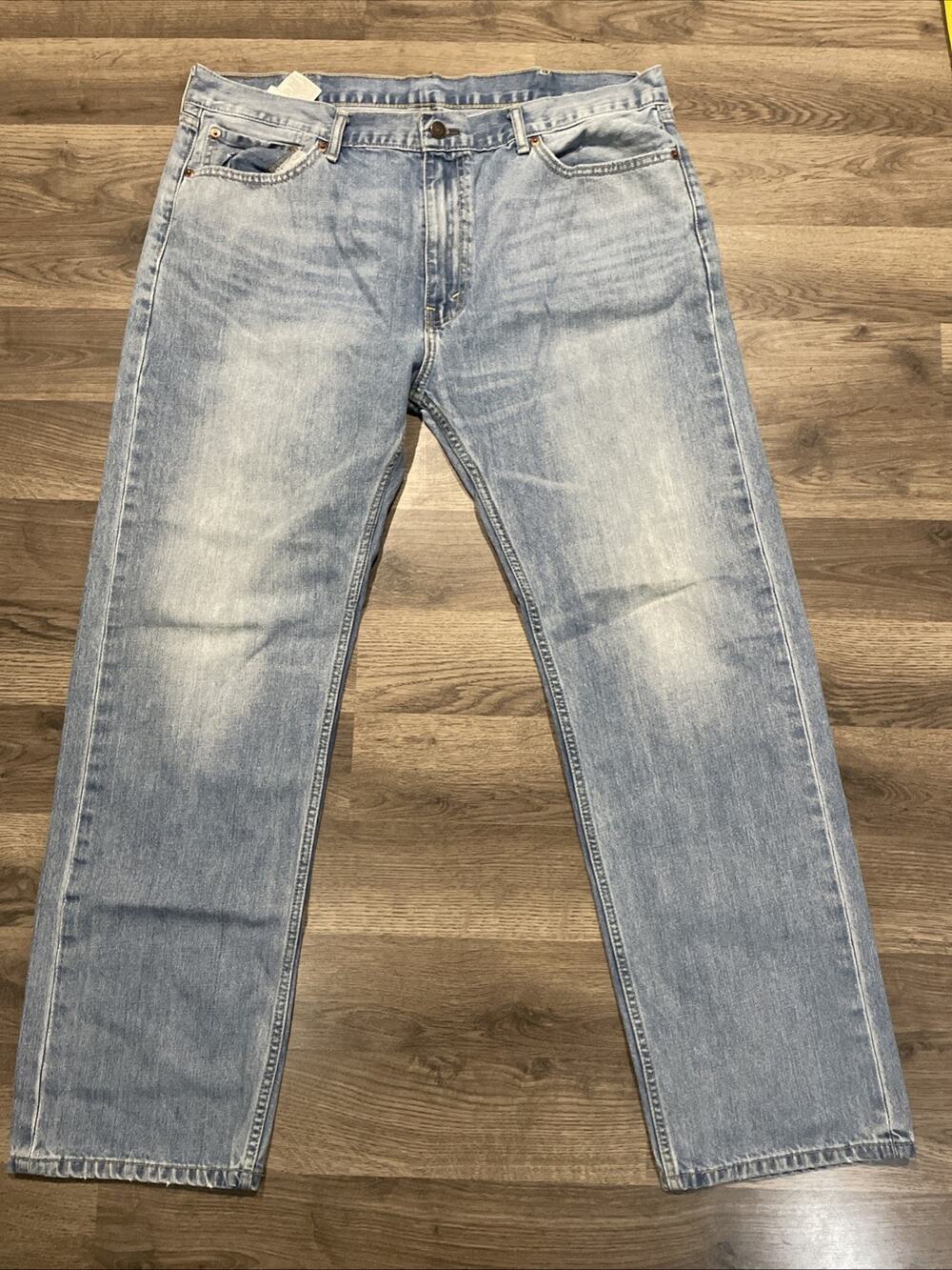 Levis 505 Jeans Mens 40x32 Blue Regular Fit Denim Straight Leg Distressed 90s